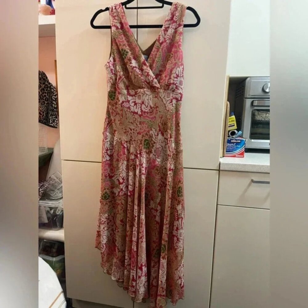 Rabbit Rabbit Rabbit Design SIZE 12 Dress Sleeveless Floral Midi asymmetrical